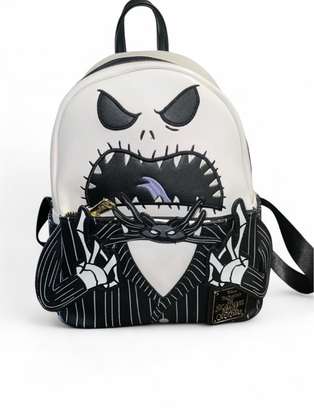 Loungefly Jack Skellington Themed White & Black Mini Backpack